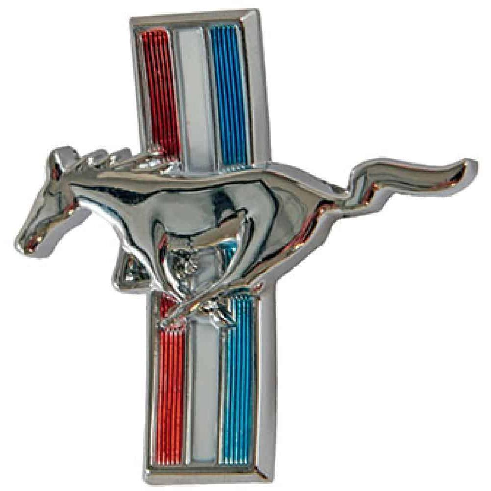 GLAEM3610 Curved Running Horse Glove Box Emblem